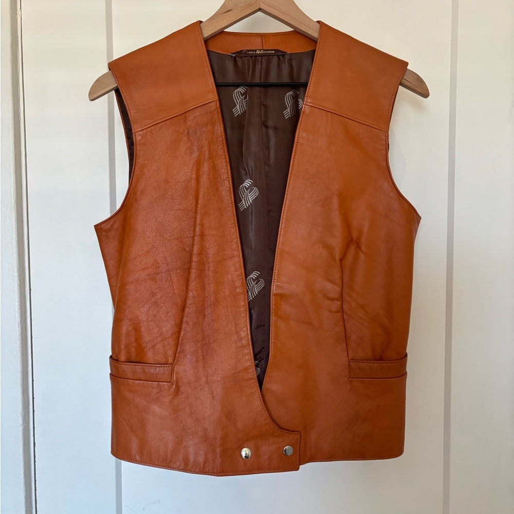Vintage Tan Leather Vest